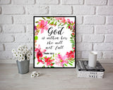 Wall Art God Is Within Her She Will Not Fall Digital Print God Is Within Her She Will Not Fall Poster Art God Is Within Her She Will Not - Digital Download