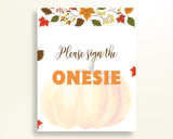 Sign The Onesie Baby Shower Design A Onesie Autumn Baby Shower Sign The Onesie Baby Shower Pumpkin Design A Onesie Orange Brown OALDE - Digital Product