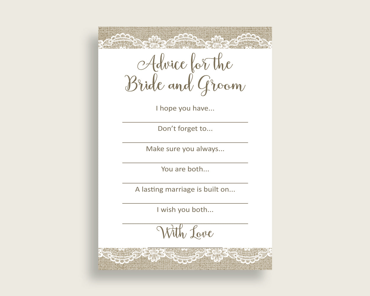 Advice Bridal Shower Advice Burlap And Lace Bridal Shower Advice Bridal Shower Burlap And Lace Advice Brown White party planning NR0BX