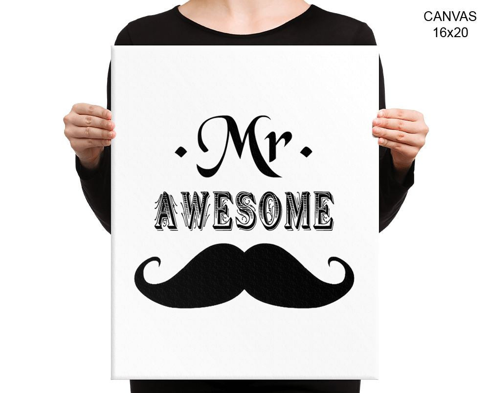 Moustache Print, Beautiful Wall Art with Frame and Canvas options available Office Decor