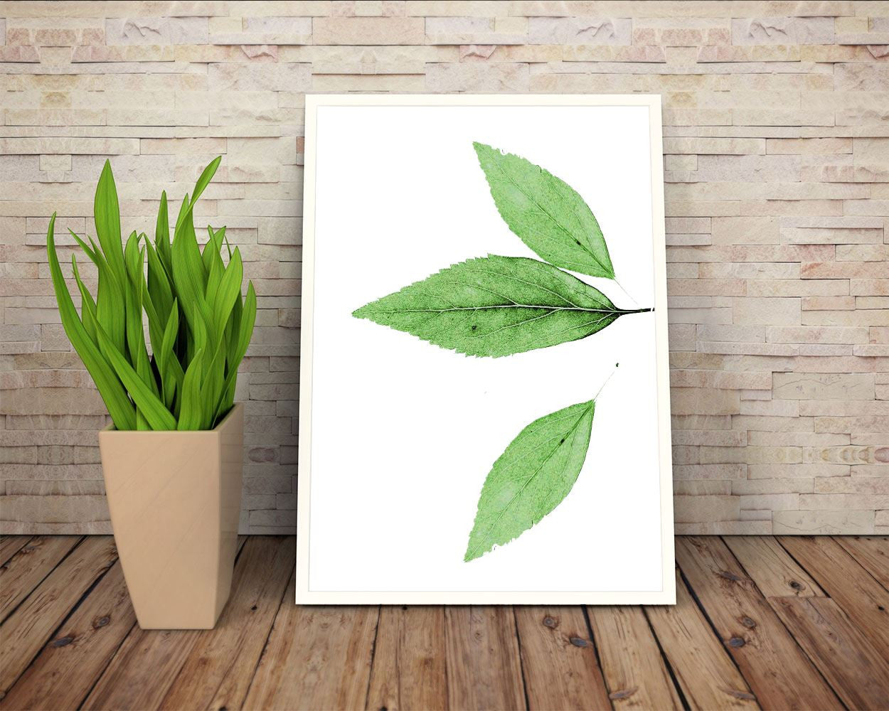 Wall Decor Leaf Printable Leaf Prints Leaf Sign Leaf Nature Art Leaf Nature Print Leaf Printable Art Leaf Home Decor Green Minimalistic - Digital Download