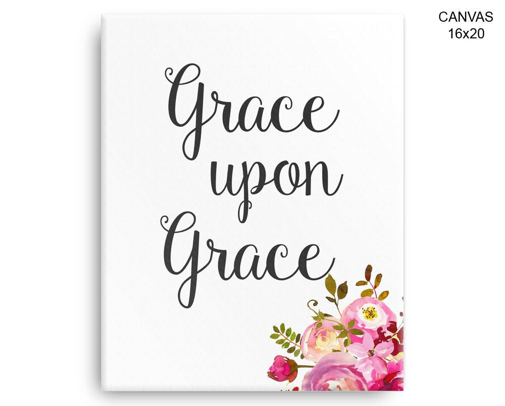 Grace Upon Grace Print, Beautiful Wall Art with Frame and Canvas options available Inspirational