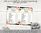 Black And Gold Flower Bouquet Black Stripes Bridal Shower Theme: The Price Is Right Game - couples shower game, party plan, prints - QMK20 - Digital Product
