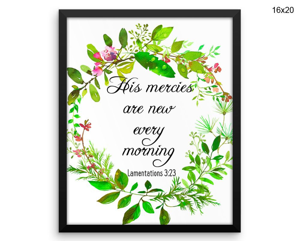 His Mercies Are New Every Morning Print, Beautiful Wall Art with Frame and Canvas options available