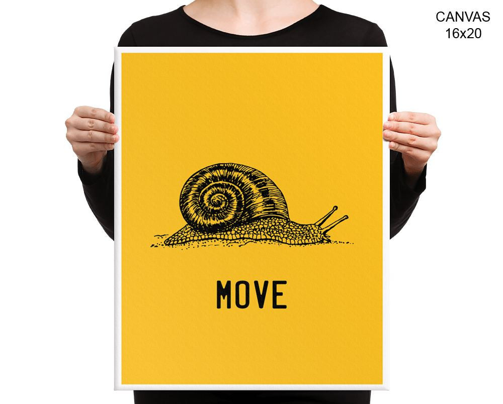 Move Snail Print, Beautiful Wall Art with Frame and Canvas options available Office Decor