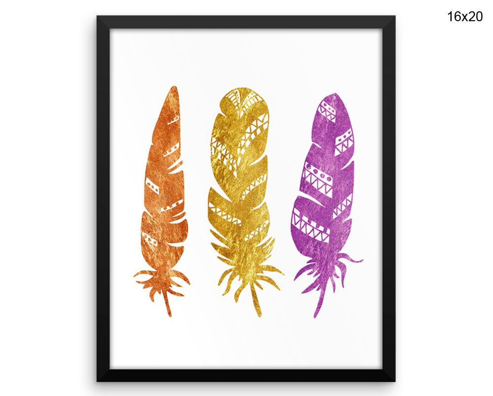 Bohemian Print, Beautiful Wall Art with Frame and Canvas options available Feathers Decor