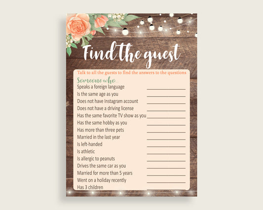 Find The Guest Bridal Shower Find The Guest Rustic Bridal Shower Find The Guest Bridal Shower Flowers Find The Guest Brown Beige SC4GE