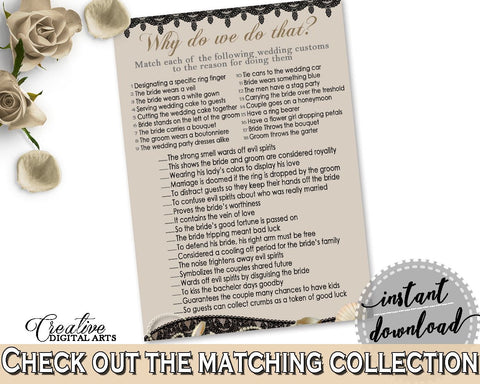 Why Do We Do That in Seashells And Pearls Bridal Shower Brown And Beige Theme, wedding quiz, necklace bridal, customizable files - 65924 - Digital Product