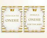 Sign The Onesie Baby Shower Design A Onesie Royal Baby Shower Sign The Onesie Gold White Baby Shower Gold Design A Onesie pdf jpg Y9MQF - Digital Product