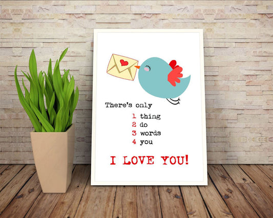 Wall Art Letter Digital Print I Love You Poster Art Letter Wall Art Print I Love You Love Art I Love You Love Print Letter Wall Decor Letter - Digital Download