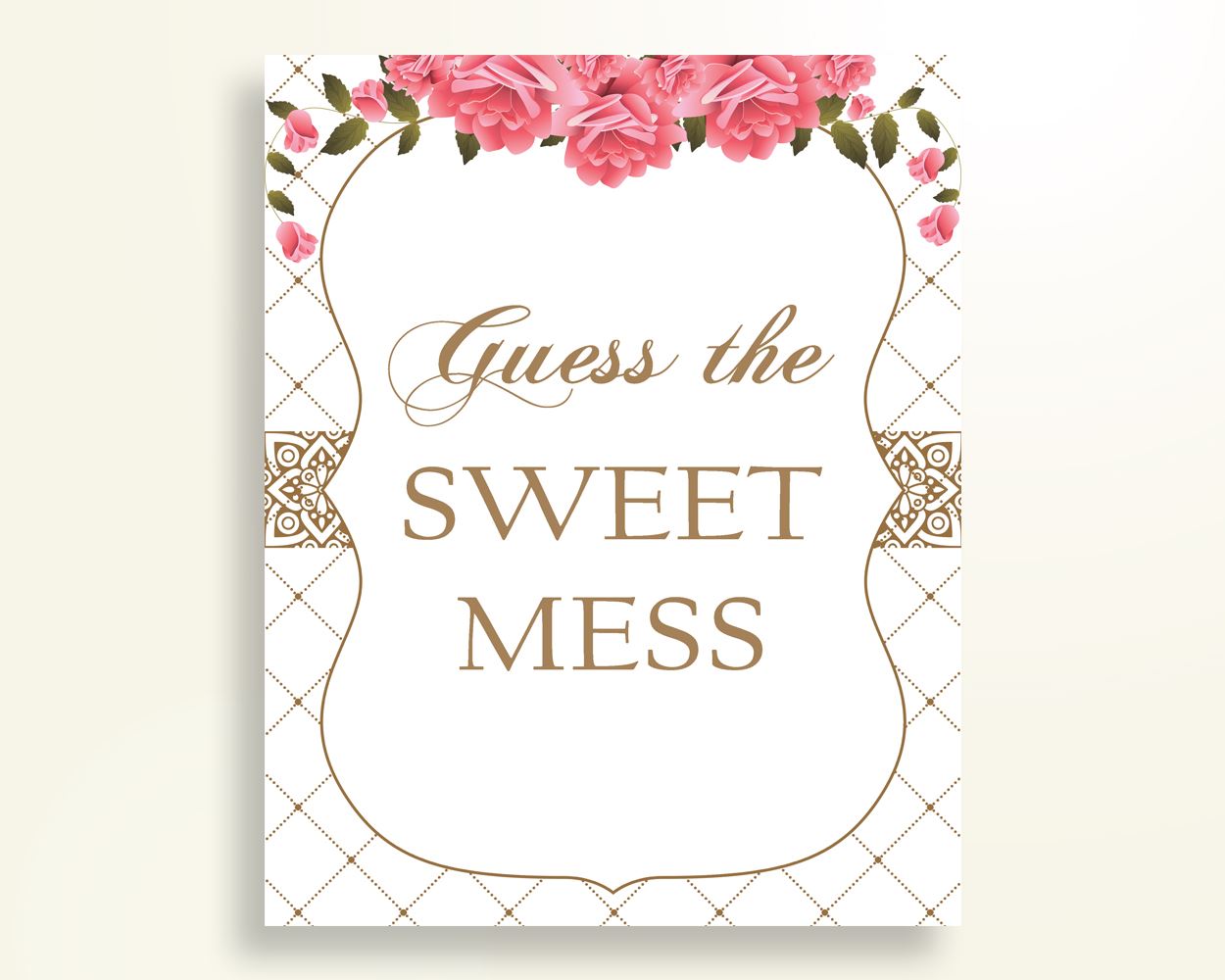 Sweet Mess Baby Shower Sweet Mess Roses Baby Shower Sweet Mess Baby Shower Roses Sweet Mess Pink White shower celebration pdf jpg U3FPX - Digital Product