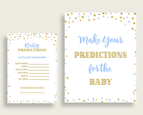 Baby Predictions Baby Shower Baby Predictions Confetti Baby Shower Baby Predictions Blue Gold Baby Shower Confetti Baby Predictions cb001