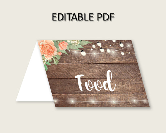 Food Tent Bridal Shower Food Tent Rustic Bridal Shower Food Tent Bridal Shower Flowers Food Tent Brown Beige shower activity prints SC4GE