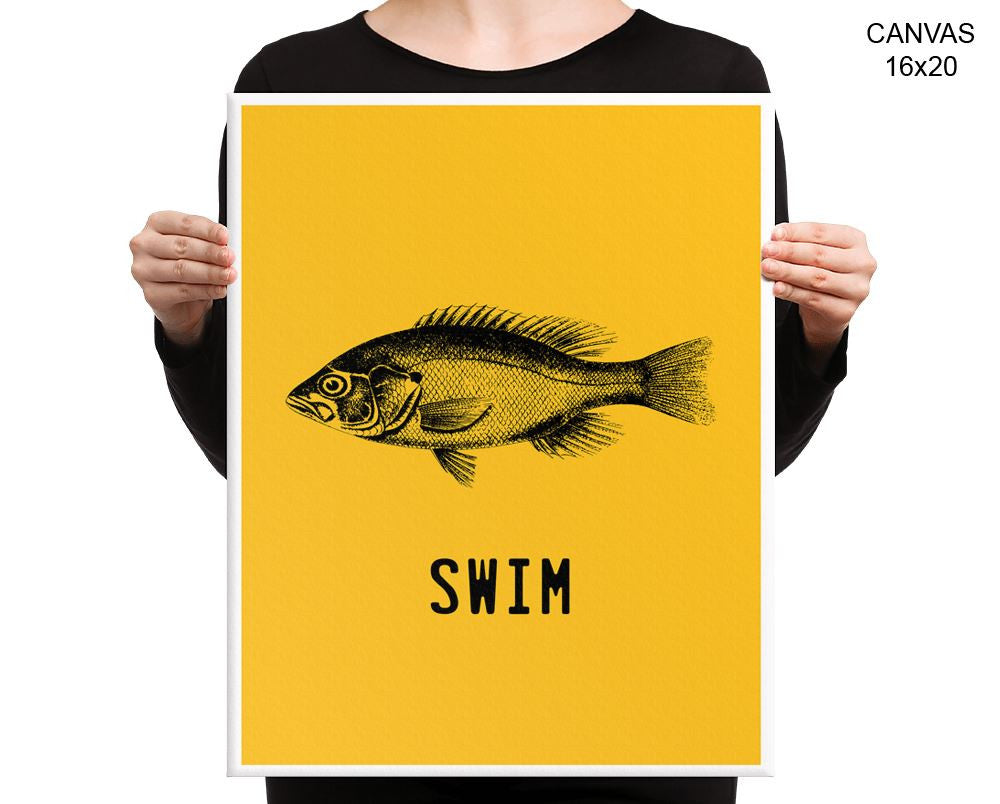 Swim Fish Print, Beautiful Wall Art with Frame and Canvas options available Office Decor