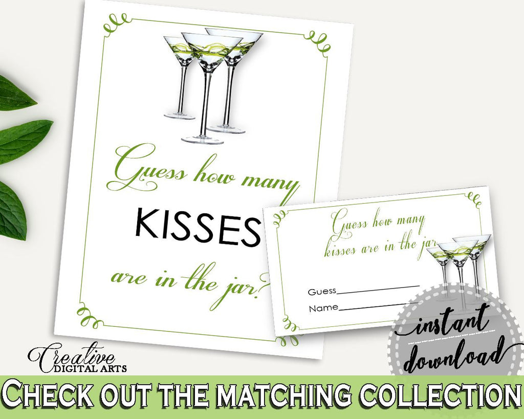 Kisses Guessing Game Bridal Shower Kisses Guessing Game Modern Martini Bridal Shower Kisses Guessing Game Bridal Shower Modern Martini ARTAN - Digital Product