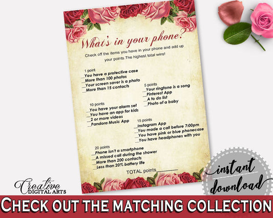 What's In Your Phone Bridal Shower What's In Your Phone Vintage Bridal Shower What's In Your Phone Bridal Shower Vintage What's In XBJK2 - Digital Product