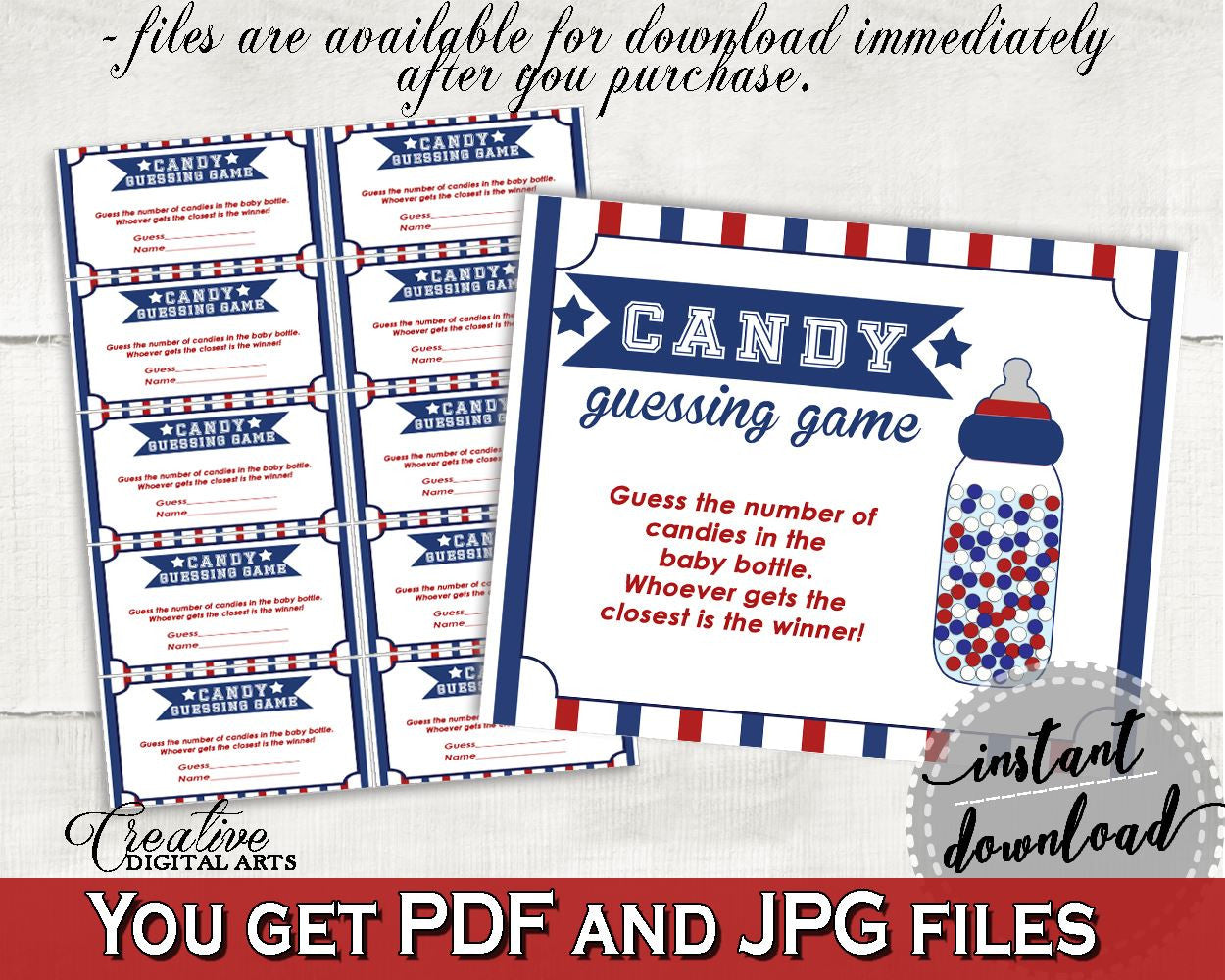 Candy Guessing Game Baby Shower Candy Guessing Game Baseball Baby Shower Candy Guessing Game Baby Shower Baseball Candy Guessing Game YKN4H - Digital Product