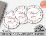 Paris Bridal Shower Thank You Tag in Pink And Gray, round favour tags, pink poodle, party supplies, party décor, party ideas, prints - NJAL9 - Digital Product