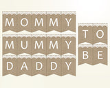 Chair Banner Baby Shower Chair Banner Burlap Lace Baby Shower Chair Banner Baby Shower Burlap Lace Chair Banner Brown White prints W1A9S - Digital Product