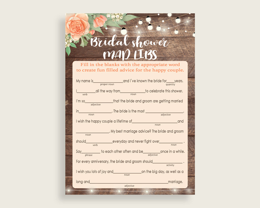 Mad Libs Bridal Shower Mad Libs Rustic Bridal Shower Mad Libs Bridal Shower Flowers Mad Libs Brown Beige pdf jpg party supplies party SC4GE