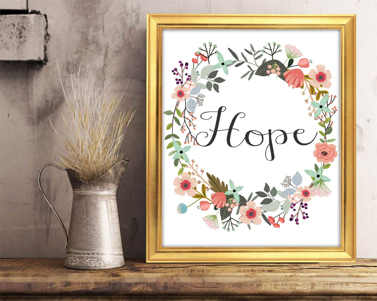 Wall Decor Hope Printable Hope Prints Hope Sign Hope Inspirational Art Hope Inspirational Print Hope Printable Art Hope Religious Wall Decor - Digital Download