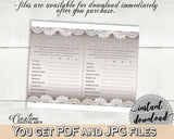 Scattergories Game in Traditional Lace Bridal Shower Brown And Silver Theme, love scattergories, elegant bridal, customizable files - Z2DRE - Digital Product