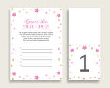 Twinkle Star Guessing Game Baby Shower Girl, Pink Gold Guess The Sweet Mess Game Printable, Dirty Diaper Game, Instant Download, bsg01