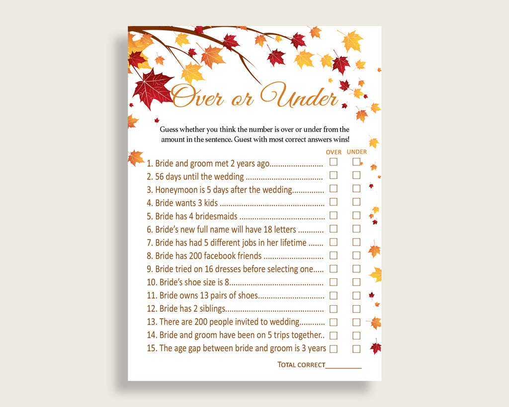 Over Or Under Bridal Shower Over Or Under Fall Bridal Shower Over Or Under Bridal Shower Autumn Over Or Under Brown Yellow pdf jpg YCZ2S
