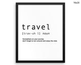 Travelling Print, Beautiful Wall Art with Frame and Canvas options available Travel Decor