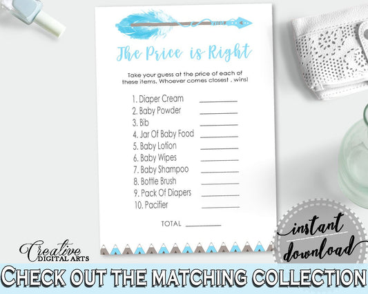 Price Is Right Baby Shower Price Is Right Aztec Baby Shower Price Is Right Blue White Baby Shower Aztec Price Is Right - QAQ18 - Digital Product