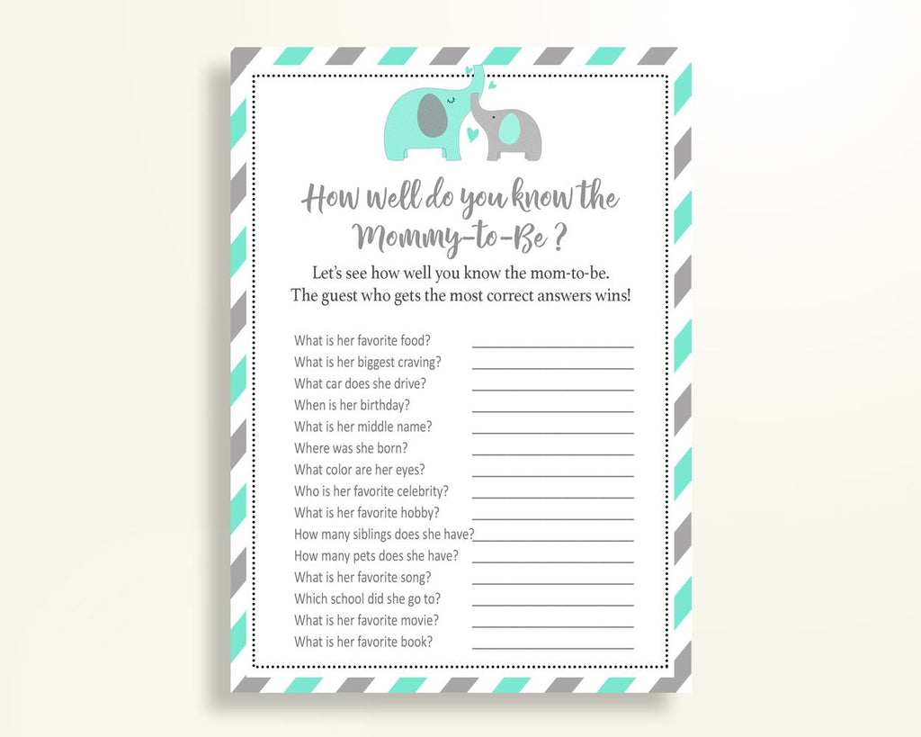 How Well Do You Know Mommy Baby Shower How Well Do You Know Mommy Turquoise Baby Shower How Well Do You Know Mommy Baby Shower 5DMNH - Digital Product
