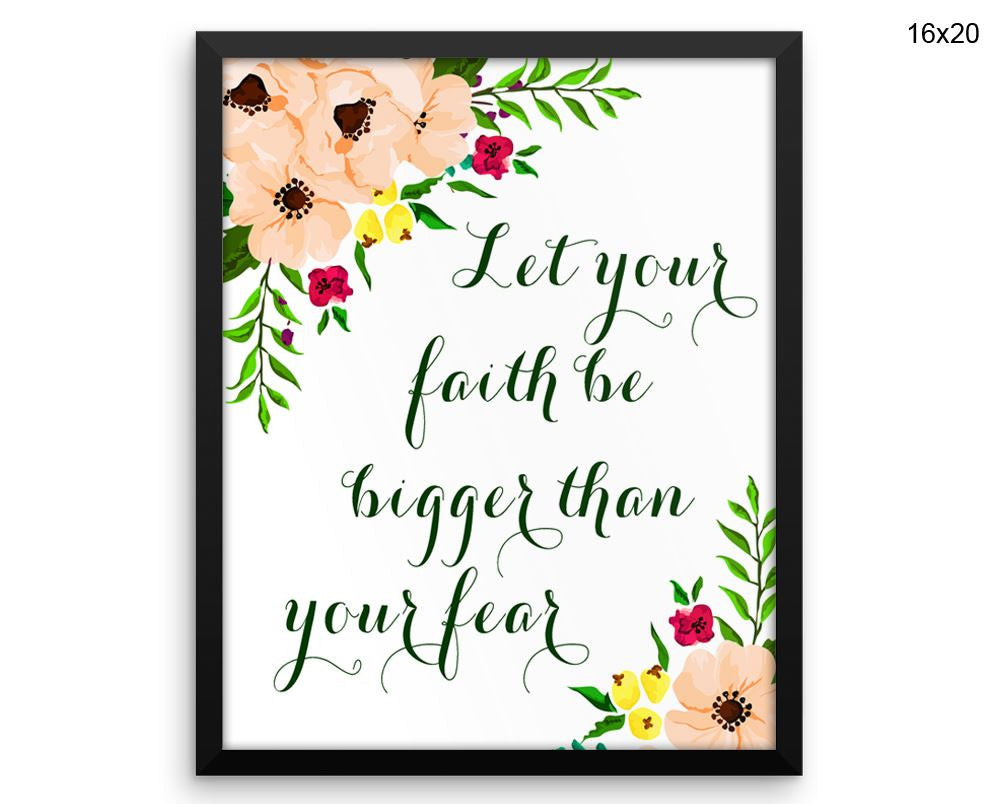 Faith Print, Beautiful Wall Art with Frame and Canvas options available Religious Decor