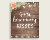 Kisses Guessing Game Bridal Shower Kisses Guessing Game Rustic Bridal Shower Kisses Guessing Game Bridal Shower Flowers Kisses SC4GE