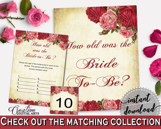 How Old Was The Bride To Be Bridal Shower How Old Was The Bride To Be Vintage Bridal Shower How Old Was The Bride To Be Bridal Shower XBJK2 - Digital Product