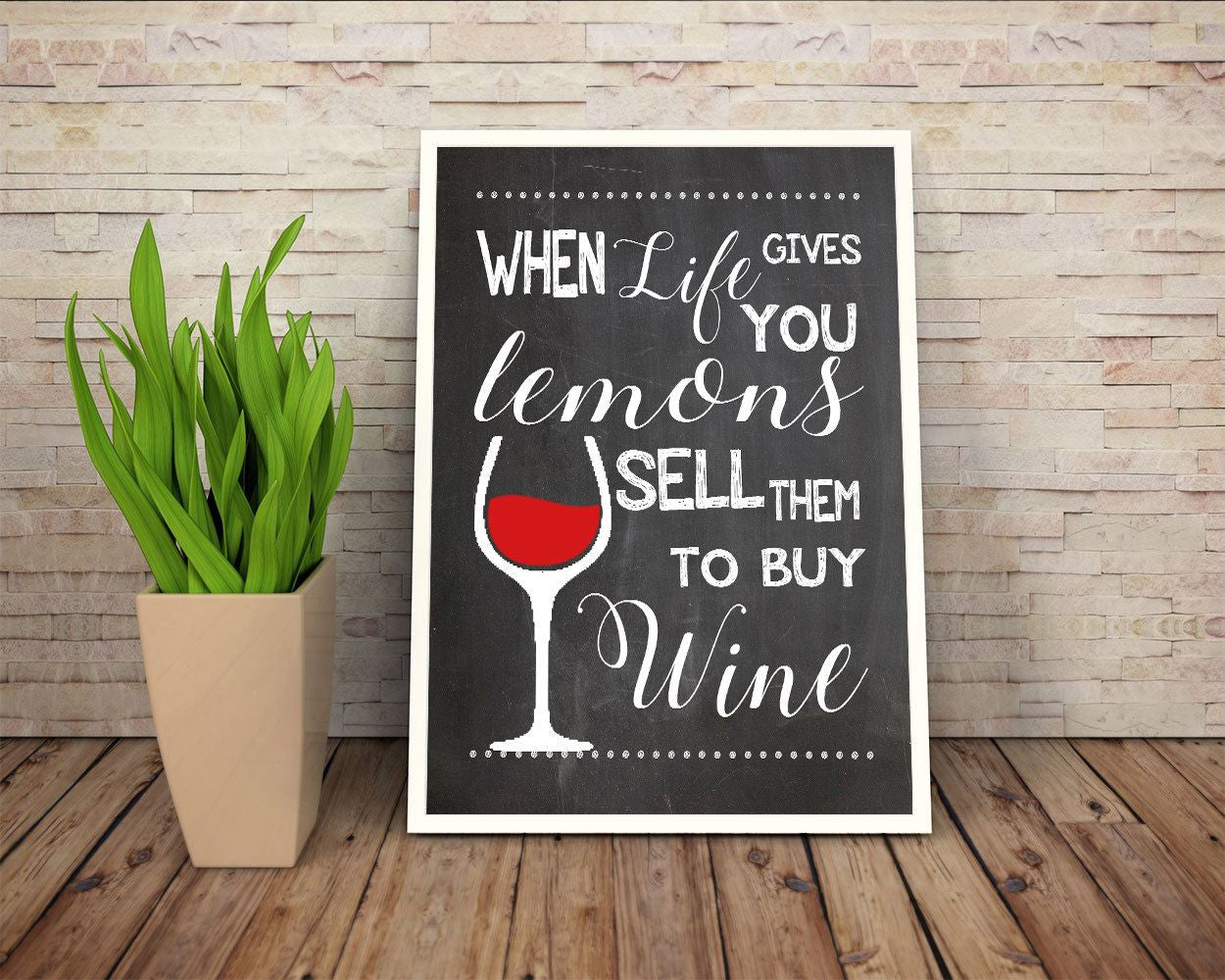 Wall Decor Wine Printable Wine Prints Wine Sign Wine Funny Art Wine Funny Print Wine Printable Art Wine life gives lemons - Digital Download