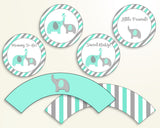 Cupcake Toppers And Wrappers Baby Shower Cupcake Toppers And Wrappers Turquoise Baby Shower Cupcake Toppers And Wrappers Baby Shower 5DMNH - Digital Product