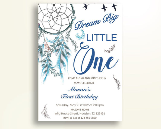 Dreamcatcher Birthday Invitation Wild One Birthday Party Invitation Dreamcatcher Birthday Party Wild One Invitation Boy dream catcher WF5MC - Digital Product