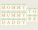 Greenery Baby Shower Chair Banner Printable, Green Gold Chair Banner, Gender Neutral Shower, Mama To Be, Mommy, Dad Mom To Be, Instant Y8X33