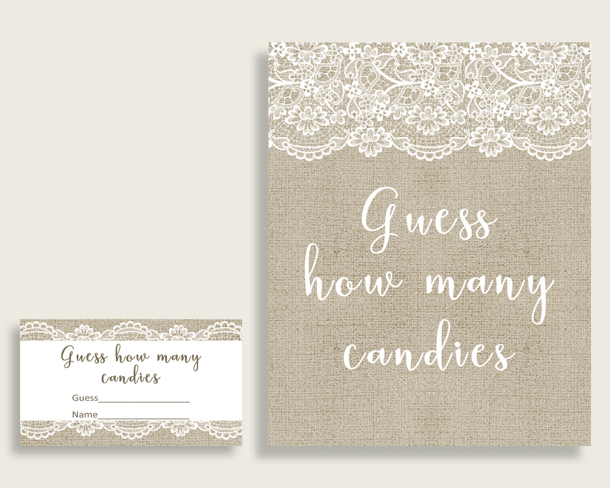 Candy Guessing Game Bridal Shower Candy Guessing Game Burlap And Lace Bridal Shower Candy Guessing Game Bridal Shower Burlap And Lace NR0BX