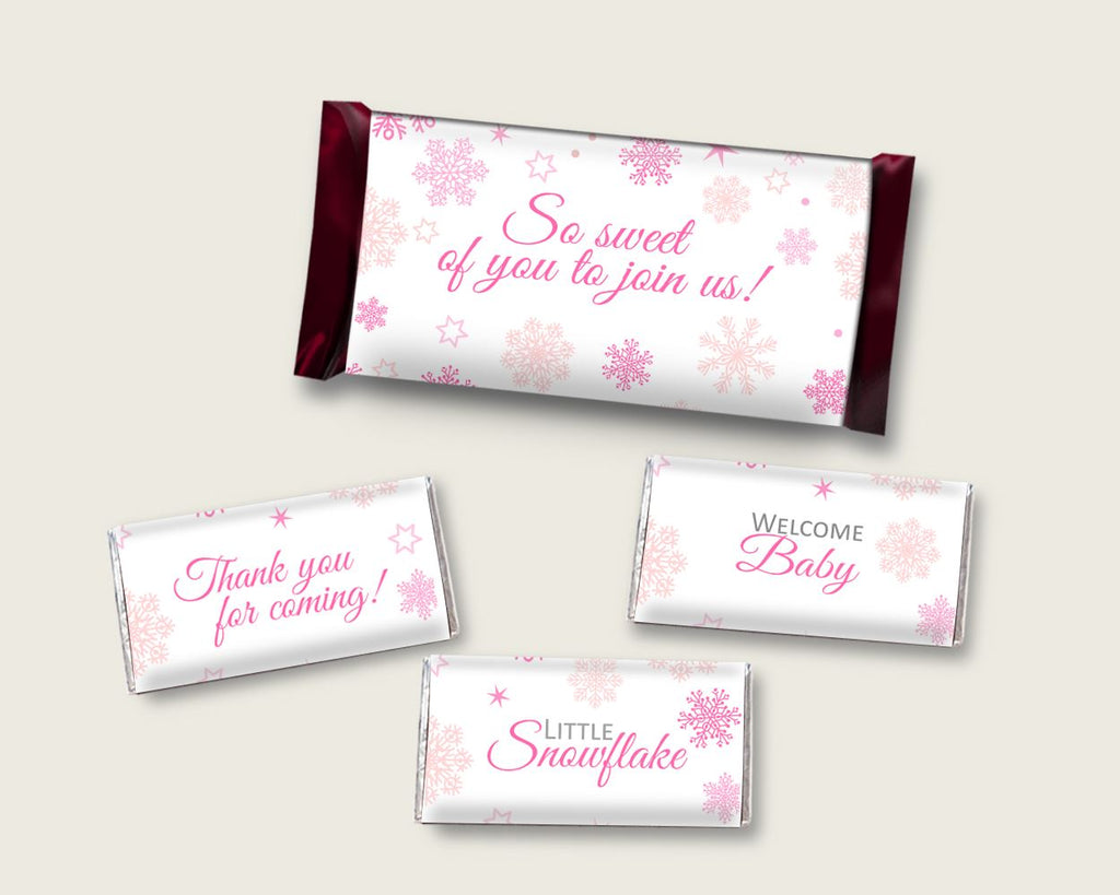 Candy Wrappers Baby Shower Hershey Wrappers Winter Baby Shower Candy Wrappers Baby Shower Girl Hershey Wrappers Pink White prints 74RVX - Digital Product