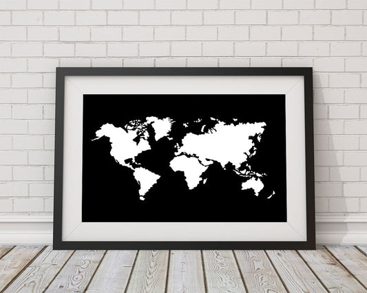 Wall Art World Map Digital Print World Map Poster Art World Map Wall Art Print World Map Home Art World Map Home Print World Map Wall Decor - Digital Download