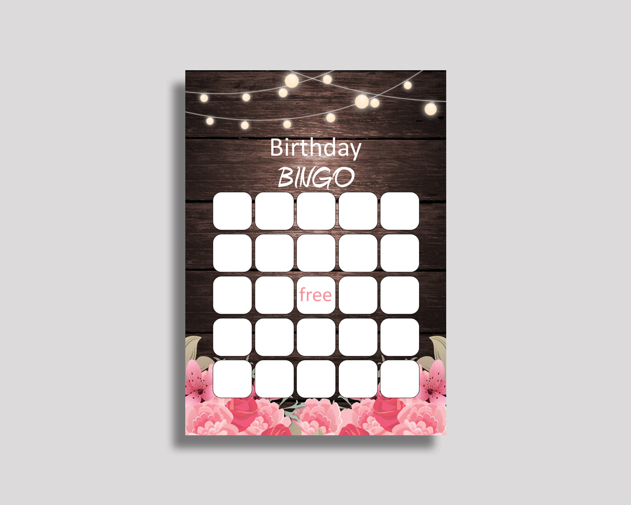 Rustic Bingo Cards Rustic Birthday Game Rustic Bingo Prefilled Pink Brown Birthday Bingo Girl OE0W8