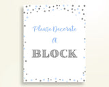 Sign A Block Baby Shower Decorate A Block Blue And Silver Baby Shower Sign A Block Blue Silver Baby Shower Blue And Silver Decorate A OV5UG - Digital Product