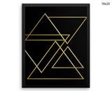 Gold Triangles Print, Beautiful Wall Art with Frame and Canvas options available Modern Decor