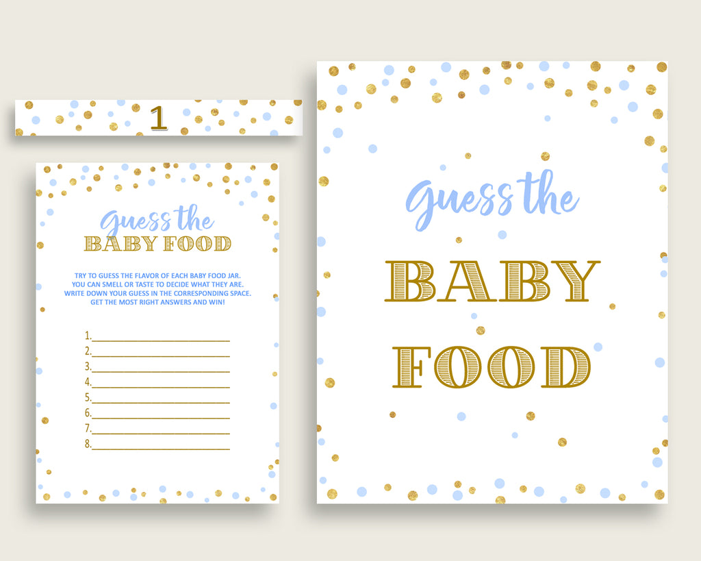 Baby Food Guessing Baby Shower Baby Food Guessing Confetti Baby Shower Baby Food Guessing Blue Gold Baby Shower Confetti Baby Food cb001