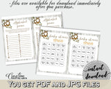 Games Baby Shower Games Owl Baby Shower Games Baby Shower Owl Games Gray Brown printable files, customizable files, party theme - 9PUAC - Digital Product