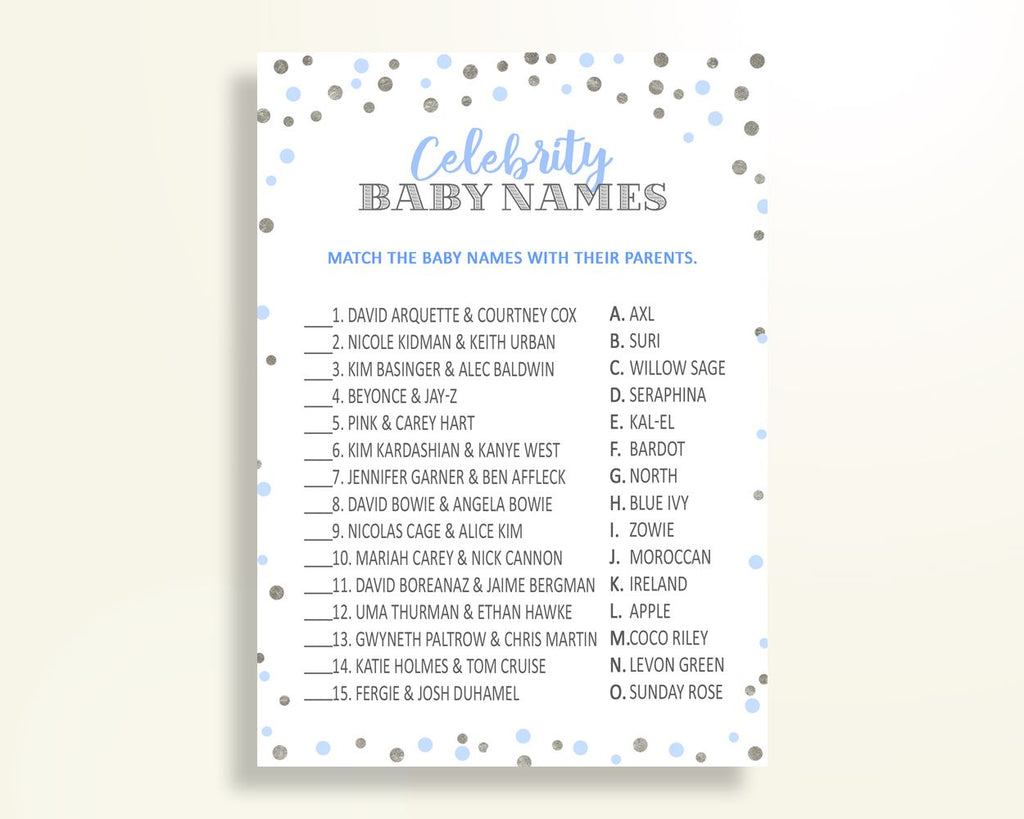 Celebrity Baby Names Baby Shower Celebrity Baby Names Blue And Silver Baby Shower Celebrity Baby Names Blue Silver Baby Shower Blue OV5UG - Digital Product