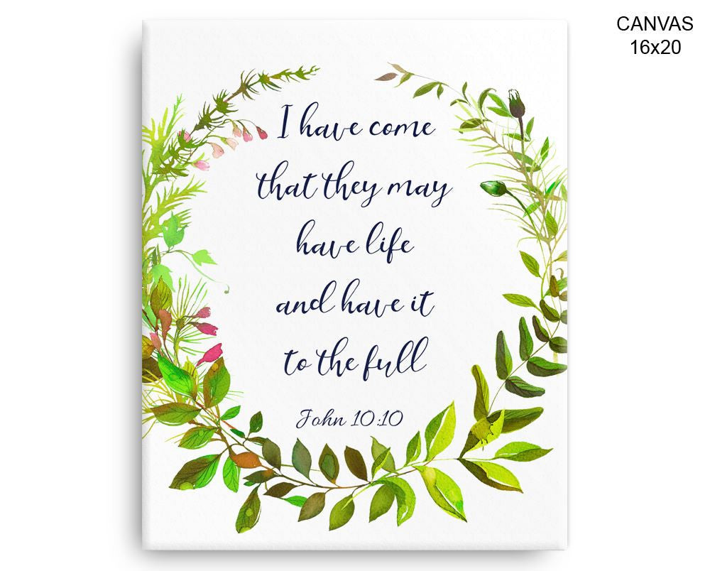 John Quote Print, Beautiful Wall Art with Frame and Canvas options available  Decor