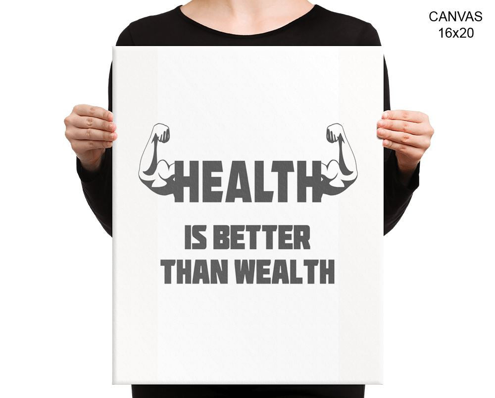 Health Print, Beautiful Wall Art with Frame and Canvas options available Gym Decor