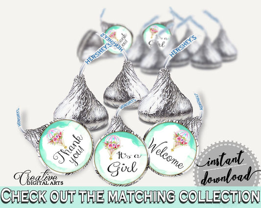 Hershey Kisses Baby Shower Hershey Kisses Hot Air Balloon Baby Shower Hershey Kisses Baby Shower Hot Air Balloon Hershey Kisses Green CSXIS - Digital Product